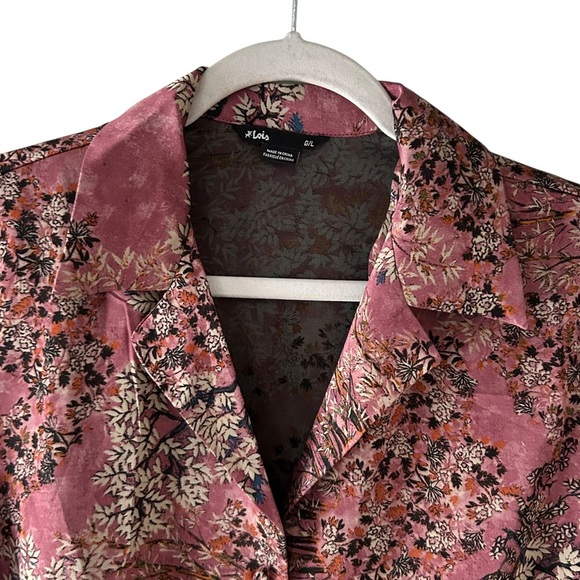LOIS CLARABELLE OLD ROSE COMBO PRINTED SHIRT - Picture 4 of 10